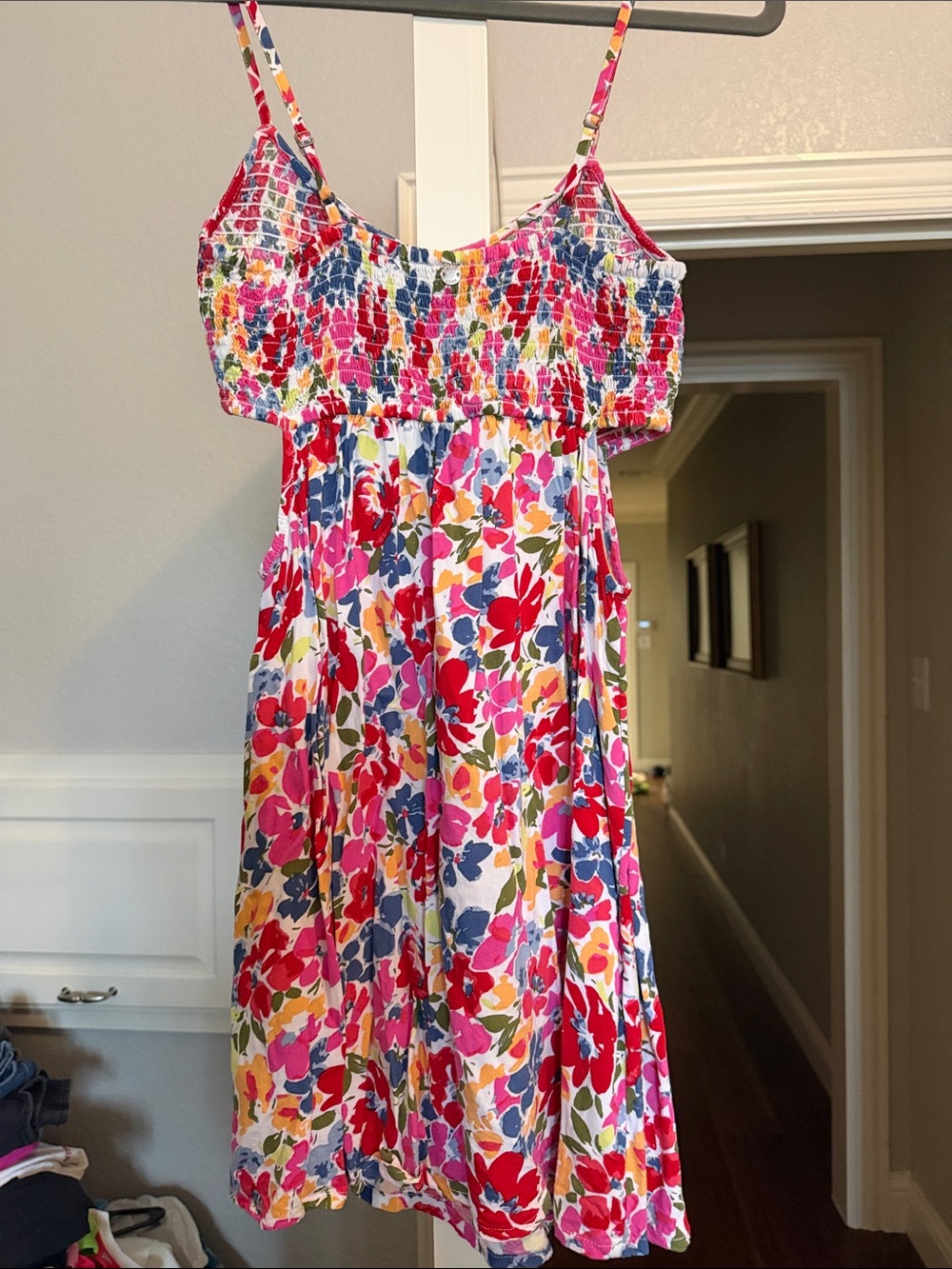 Mini Floral Smocked Cutout Sundress Roxy Size XS - Picture 3 of 4